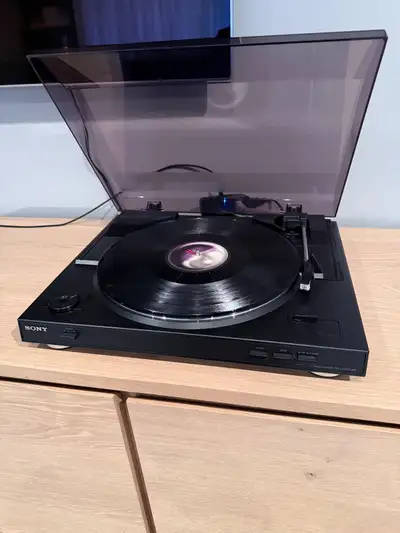 Sony usb turntable, kenwood amp and speakers, View more