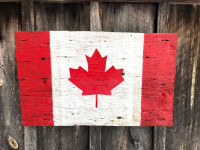 Canada Flag 100 Year Old Barnboard