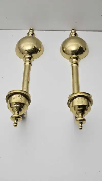 Set of Brass Wall Sconces Candle Holders Wall Mount  15" x 4.5", View more