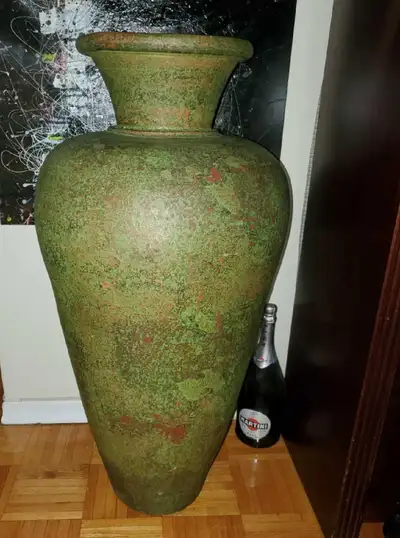 Large Antique Green Vase, View more