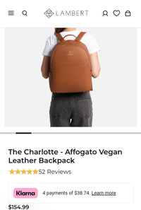 Lambert Backpack - PU Vegan Leather (used once)