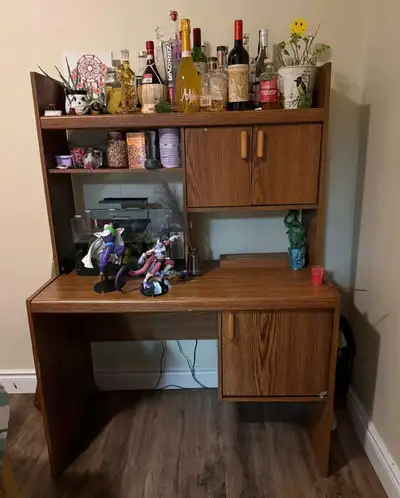 Wooden Desk with Hutch – Spacious & Functional, View more