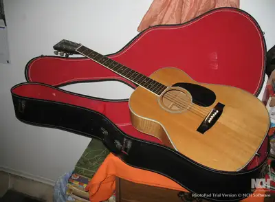 Guitar Acoustic Shelby Guitar with Case as shown. A Masterpiece with a modern vintage soul, crafted...