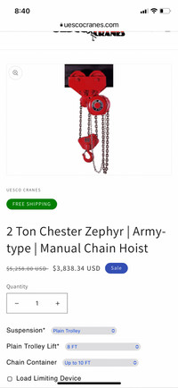 Manual chain hoist 