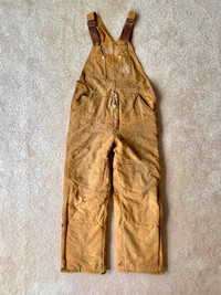 Lined Duck Bib Overalls, 34x32 CARHARTT thick insulated pants