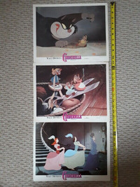 Cinderella movie lobby cards x 3 Disney