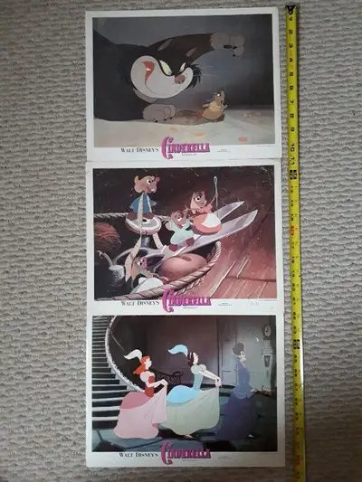 Cinderella movie lobby cards x 3 Disney, View more