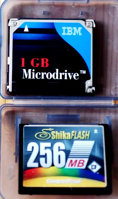 CompactFlash Memory Cards 2, IBM Microdrive 1GB, Sheika 256MB, View more