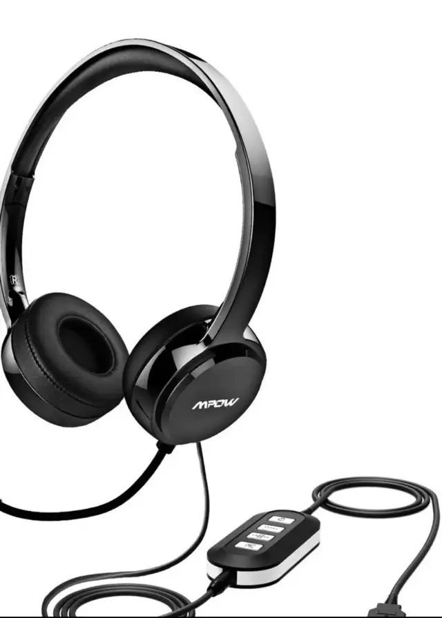 Mpow Ear-Pad Wired Headset - Black in Speakers, Headsets & Mics in Markham / York Region - Image 4