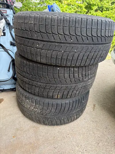 3 used (1 season) x-ice tires for sale. $100 each. Lots of tread left. 225/45R17 Rubber only/no rims...