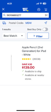 New Apple Pencil 2nd Generation for iPad white $125 firm.