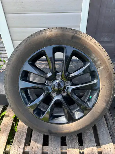 Set of four OEM wheels on rims with sensors for sale also the spare tire never used jack kit and whe...