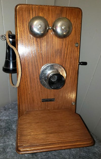 Oak wall phone