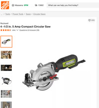 4 -1/2 in. 5 Amp Compact Circular Saw / Scie Circulaire Compact 