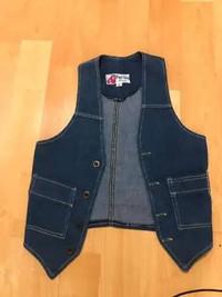 Vintage Ladies blue Jean vest Small $20, by Pant City Shopper