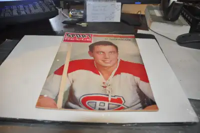 sport revue magazine hockey fevrier 1957 jean beliveau montreal, View more