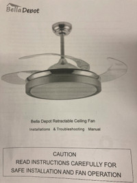 Bella Depot Retractable Ceiling Fan with Light