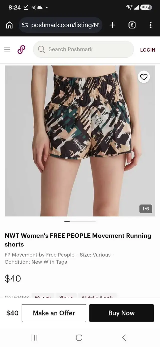 FREE PEOPLE Movement Running Shorts Sz Small