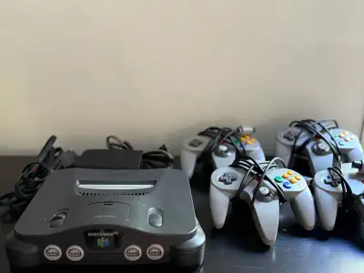 Relive your childhood with this classic Nintendo 64 console bundle, which includes the console, powe...