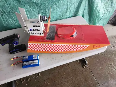 RC boat with eflite electric motor, View more