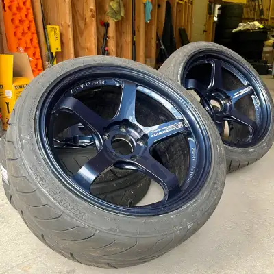 Advan GT Beyond Magblue 18x9.5, +22, 5x120 perfect spec for F87 m2 + 265/35r18 Hankook rs4 brand new...