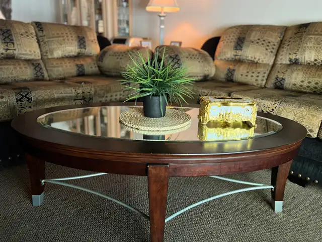 Heavy Wood Coffee Table Set – 3 Pieces
