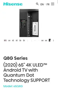 Hisense 65" 4K ULED Android TV Q8G Series