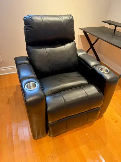 Pulaski Bradley Black Top-grain Leather Dual Power Recliner, View more