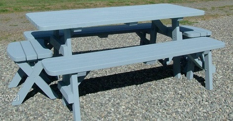 Versatile and sturdy Picnic table with four benches     OBO in Patio & Garden Furniture in Delta/Surrey/Langley