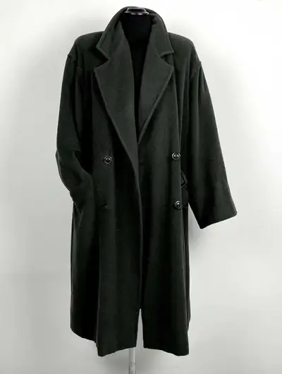 • Wool Overcoat (New), double-breasted men's, dark blue/black. Size (40R approx). $85 • Light Overco...