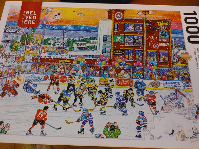 1000pc puzzle winter hockey theme used in Hobbies & Crafts in Hamilton