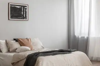 Furnished Room in Renovated House Private Large Room Furnished with bed, desk, curtain and chair. (o...