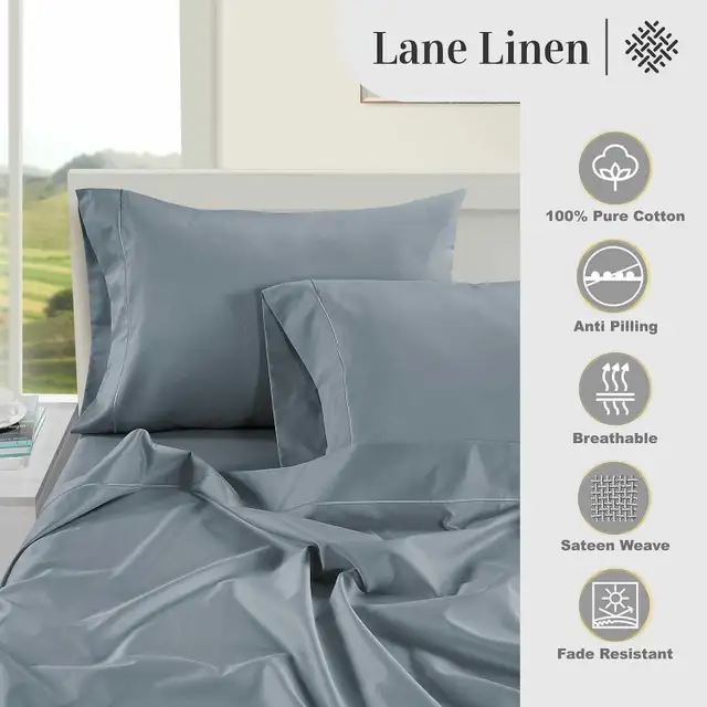 NEW 4pc Luxury 100% Egyptian Cotton King Bed Sheets (reg $181) in Bedding in Sarnia - Image 3