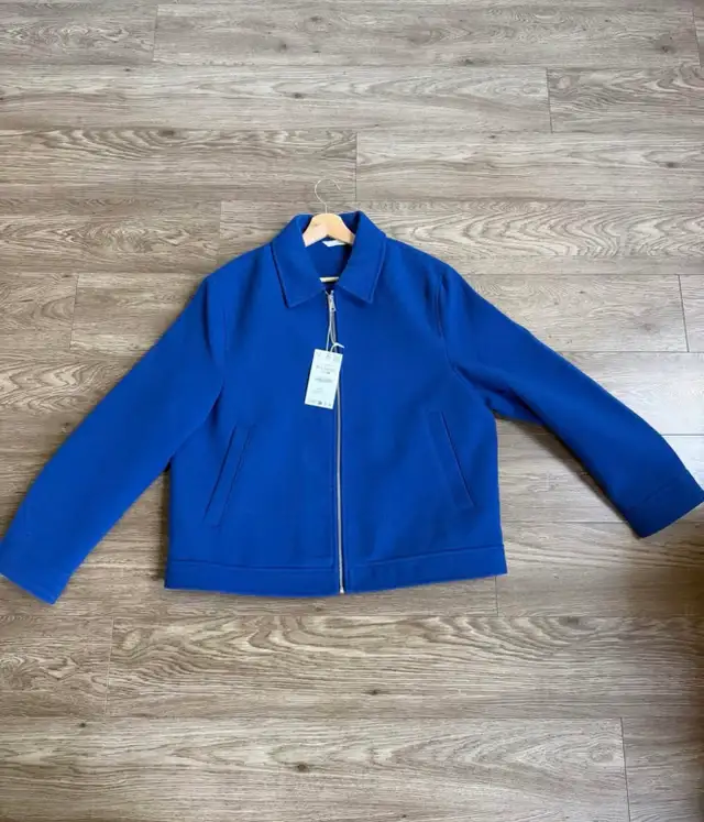 Zara Royal Blue Wool-Blend Jacket large 