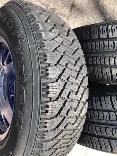 Alloy rims Two winter tires used 2 months 215/75/15 Two all seasons used one season 215/75/15 Extra...