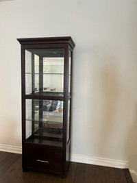 Glass cabinet with sliding door