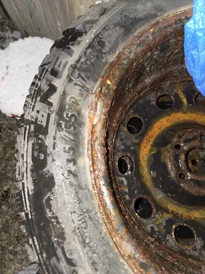 4 winter tires on rims. Tires are in decent condition, rims are quite rusty. No longer have the vehi...