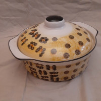 Ceramic Tortillero Bowl & Lid Tortilla Warmer Mexican Pottery VG