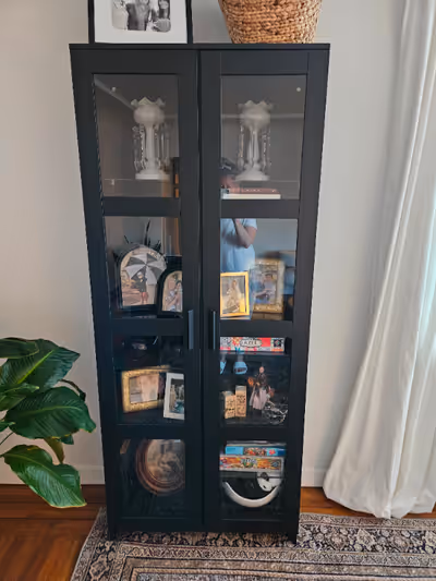 Brimnes Ikea Black Glass Cabinet