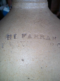 EL Farrar, Iberville PQ Stoneware jug (1 gal.) 1881-1918