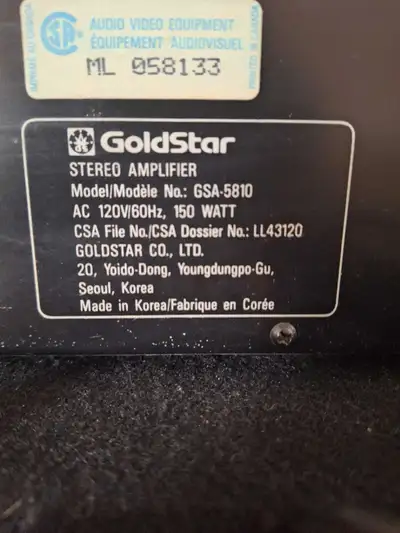 Goldstar GSA-5810 Amplifier, View more