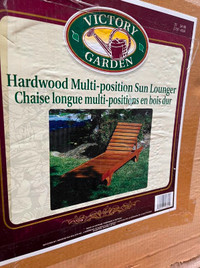 Chaise longue, multi-position en bois dur d’extérieur