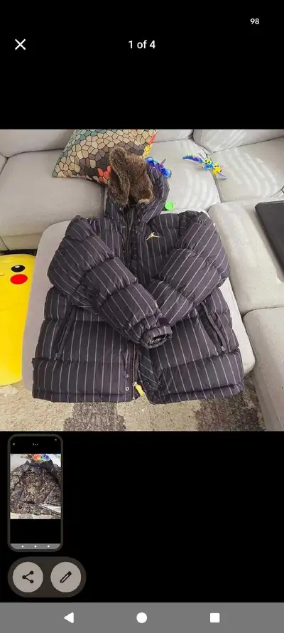 Large Vintage Jordan Pinstripe Winter Jacket (Perfect Condition), View more