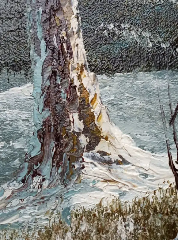 Lovely Serene Vintage Framed Original Winter Woods Oil Painting! in Arts & Collectibles in London - Image 4