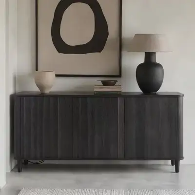 Black Wood Sideboard，Entrance cabinet, View more