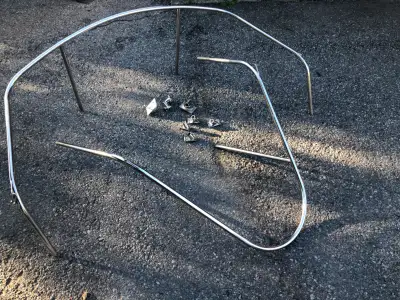 Stainless Steel Bow and Stern Rails removed from a Cygnus . Stern rail 67” wide, bow 39” wide. Deck...