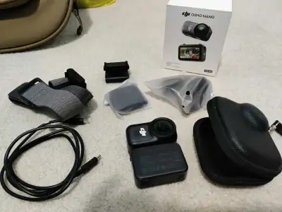Osmo nano 128GB with all the accessories, and a headband and carrying case. Camera only used once In...