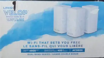 BRAND NEW, STILL SEALED IN BOX, HIGH END WHOLE HOME MESH SYSTEM WITH 3 ROUTERS. MODEL AC3600, THIS D...