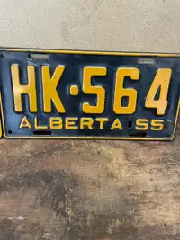 1955 Alberta license plate in good condition 
