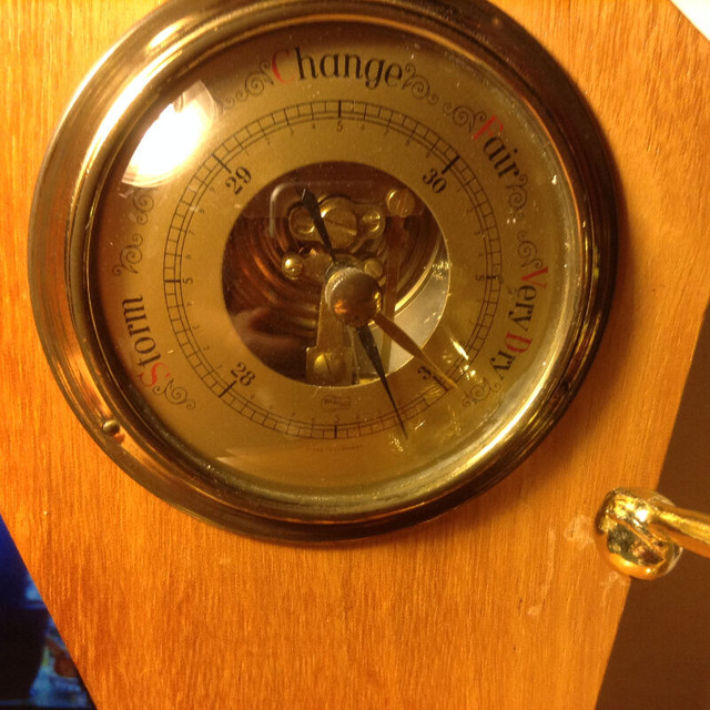 Antiques Trophy Wood Base Figure Barometer in Arts & Collectibles in Vancouver - Image 2
